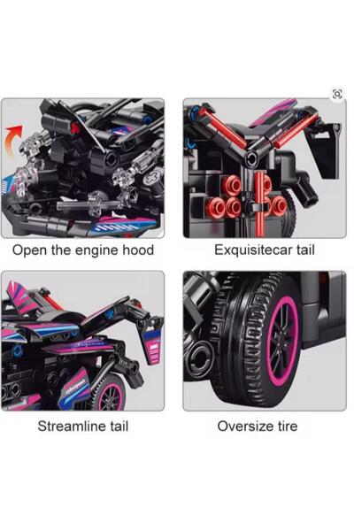 OEM Lego Cyberpunk RC Car Building Set (2.4GHz Remote Control) - 1:20, With Moving Doors and Hood