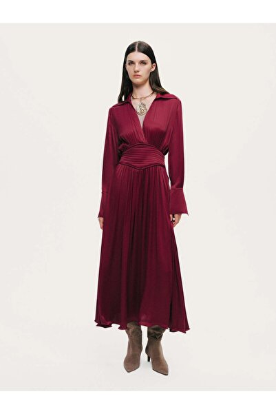 Nocturne Deep V Neck Midi Dress