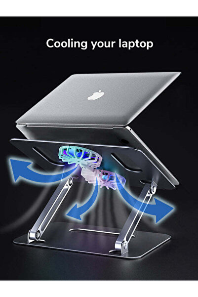 Cabletime Folding Adjustable Laptop Stand Holder with Cooling Fan