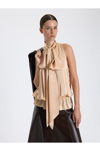 BAQA Sleeveless Blouse with Scarf Tie
