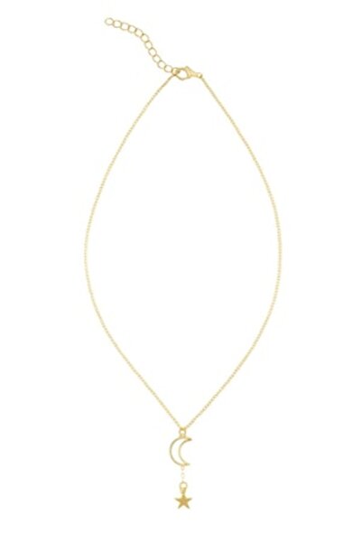 OEM Women's necklace, moon and star, double-ended