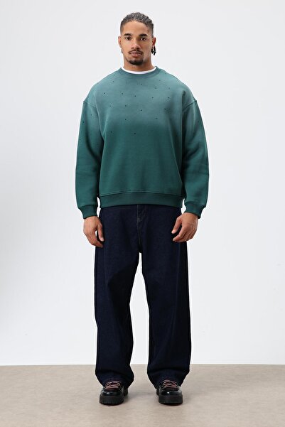 VAMOSCLO Washable Stone Detailed Oversized Sweatshirt Nefti