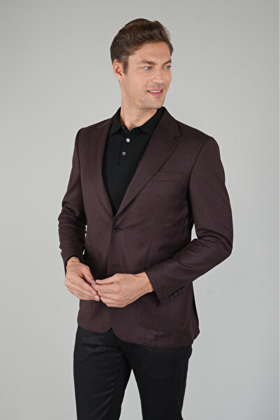 Bisse Erkek Mono Yaka Çift Yırtmaç 6 Drop Bordo