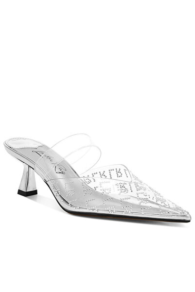 london Rag Women Pointed Toe Kitten Heels in Silver