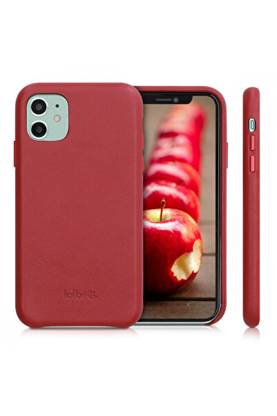kalibri Case for Apple iPhone 11, Genuine leather, Red, 49737.09