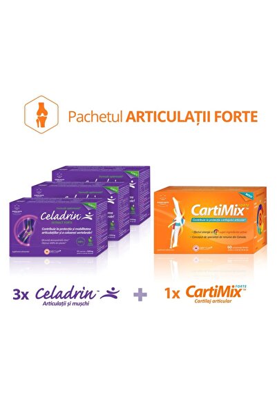 Barny's® Premium Quality Pachet 3 cutii pentru articulatii, Celadrin Extract Forte 60cps +1 cutie CartiMix™ Forte 60cps