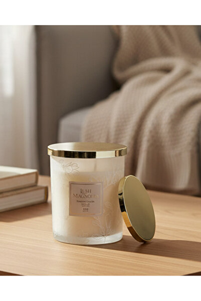 REDTAG Lush Magnolia Printed Candle Jar With Lid (454G)