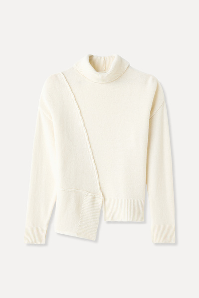 Mudo Fisherman Collar Asymmetric Wool Sweater