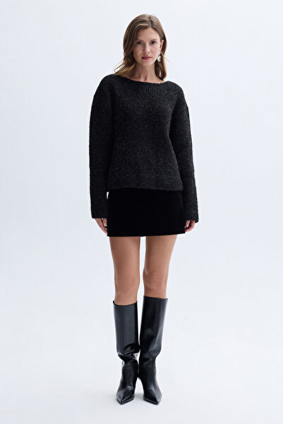 Mudo Silvery Off-Shoulder Sweater