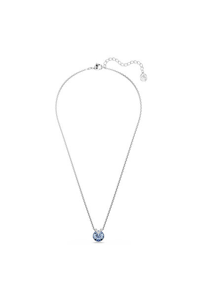 Swarovski Bella V Kolye, Yuvarlak kesim, Mavi, Rodyum kaplama