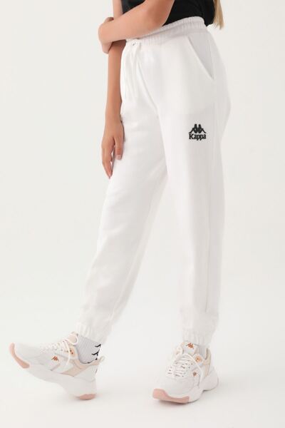 Kappa 7-16 Years Unisex Children's Sweatpants -Ecru-
