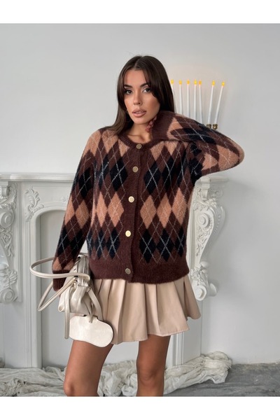 mydukkan.co Diamond Patterned Soft Cardigan