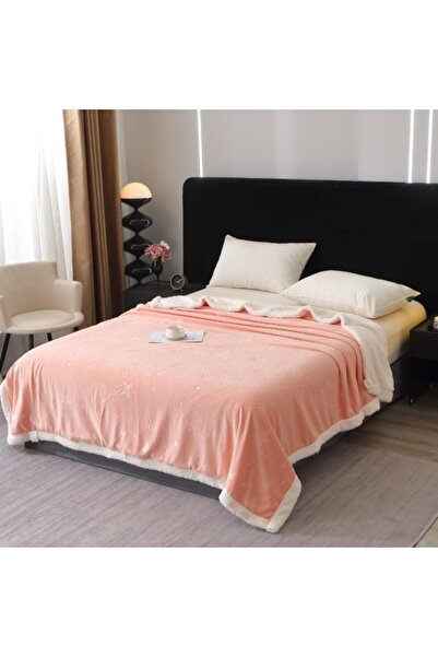 CumparaMisim Cocolino Fluffy Blanket with Fur, embossed star shower