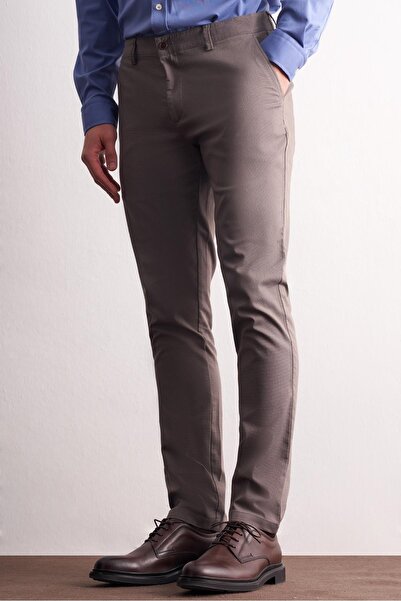 İmza Mink Side Pocket Straight Leg Cotton Slim Fit Chino Casual Trousers 1003255164