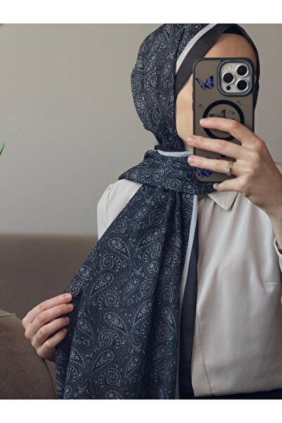 HURİSÖNMEZ Shawl Patterned Cotton Women's Shawl 75*180 cm