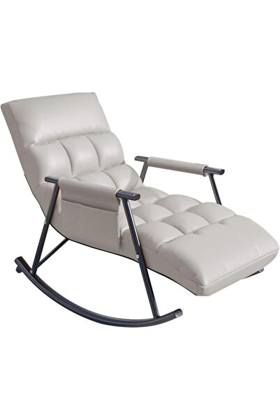 Snooe كرسي بذراعين رمادي قابل للانحناء، شرفة منزلية للترفيه