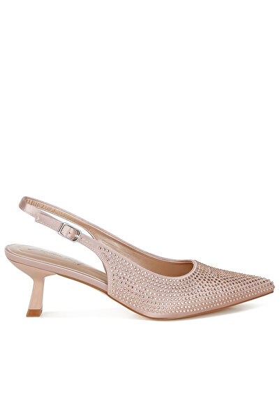 london Rag Women Rhinestones Embellished Slingback Sandals in Rose Gold