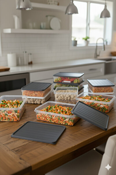 Orvila 24-Piece Transparent Storage Container Set Suitable for Refrigerator Freezer Organizer 8X2400 ml - 16X1200 ml