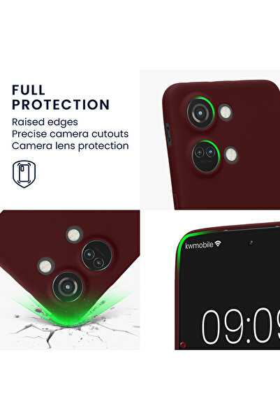 KWmobile Case for OnePlus Nord 3 5G, Dark Red, Silicone, 61767.190