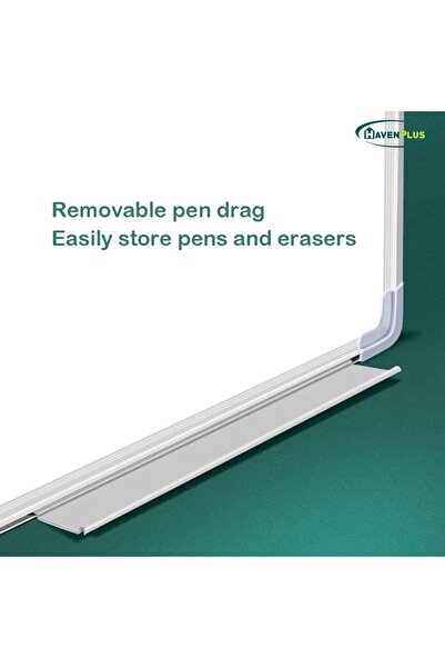 HavenPlus Wall Mounted White Board with Pen Tray — 90 x 60 cm (Dry Erase)