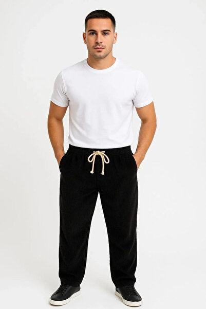 Genel Markalar Erkek Fitilli Kadife Cepli Buggy Pantolon Oversize Rahat Kalıp...