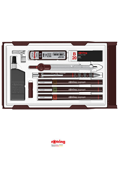 Rotring Isograph Master Kit for Advanced Technical Drawing, Superior Set with 3 Pens