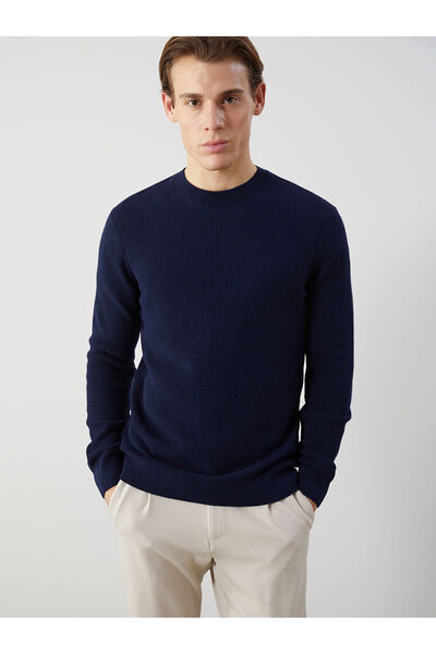 LC Waikiki Ανδρικό πλεκτό πουλόβερ Navy Blue Crew Neck