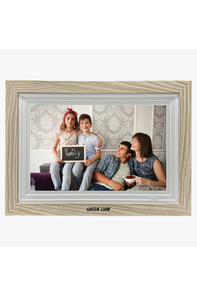 Green Lion إطار صورة رقمي بشاشة تعمل باللمس مقاس 10.1 بوصة - خشبي