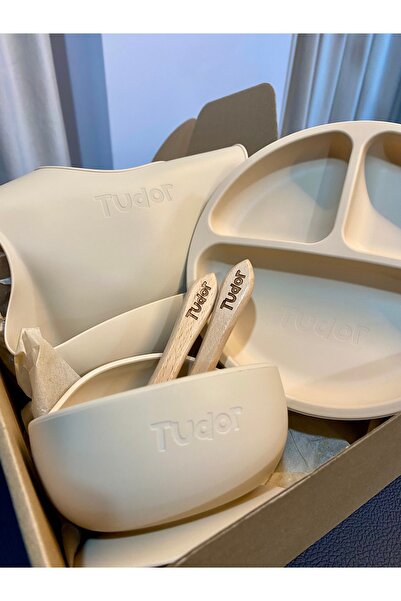 Mellow Kids Personalized Baby Weaning Set - 5-Piece Food-Grade Silicone - Beige