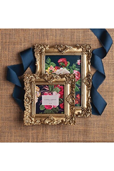 Laura Ashley Hand-Painted Gold Decorative Resin Photo Frame, 4×4 (Tabletop/Wall)