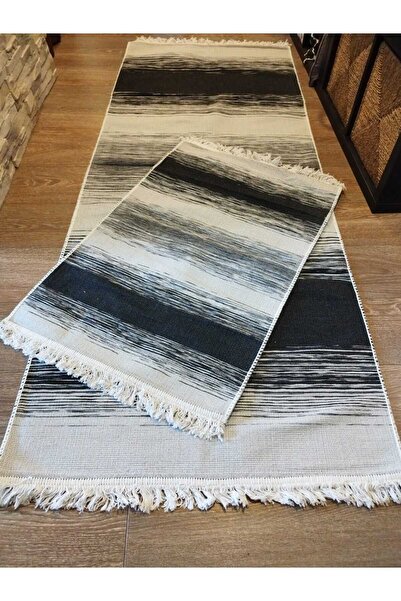 OEM 1+1 Woven rugs set, double-sided, size 60x90 cm + 80x200 cm COTON09B