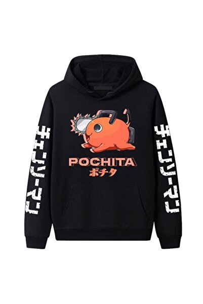 MAGORS Pochita from Chainsaw Man Anime Manga Printed 3 Thread Quality Hooded Anime Sweatshirt