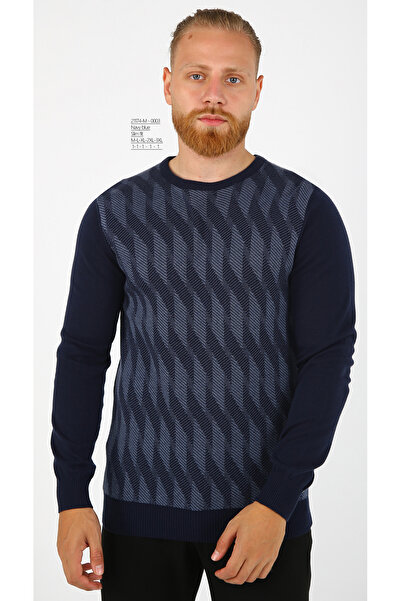 BRAN Cotton Self-Patterned Men's Sweater
