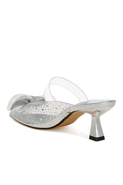 london Rag Women Embellished Bow Kitten Heels in Silver