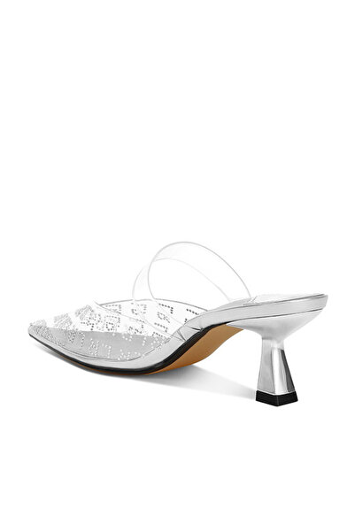 london Rag Women Pointed Toe Kitten Heels in Silver