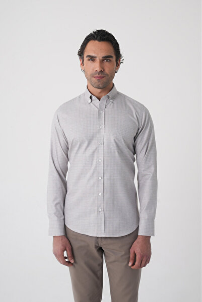 Bisse Regular Fit Paşa Yaka Pamuk Kahve Erkek Gömlek