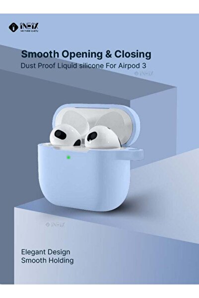 ineix Soft Silicone Case Cover With Carabiner For Apple AirPods 3 (3Rd Greneration) 2021
