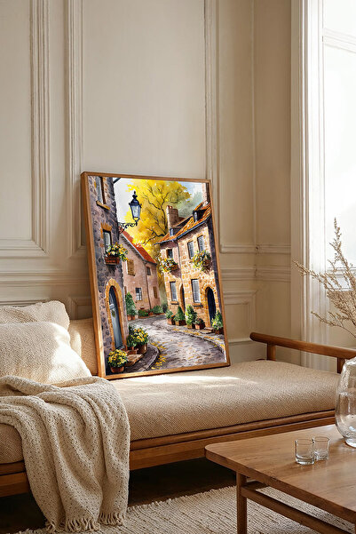 Dekorsiahome Tek Parça Ahşap Çerçeveli Oturma Odası Salon Mutfak Tablosu TK2385