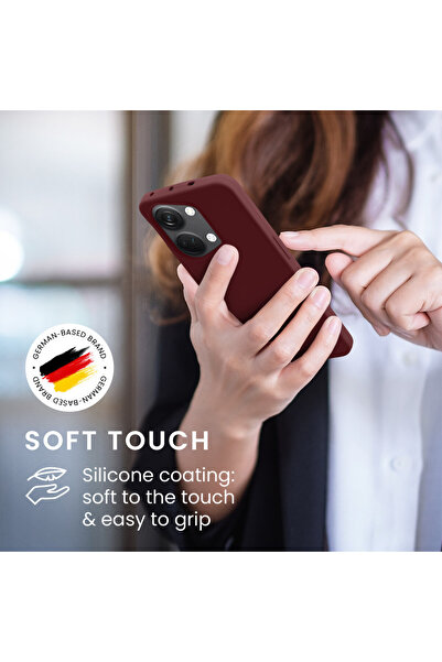 KWmobile Case for OnePlus Nord 3 5G, Dark Red, Silicone, 61766.190