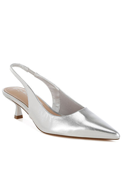 london Rag Women Kitten Heel Metallic Slingback Sandals