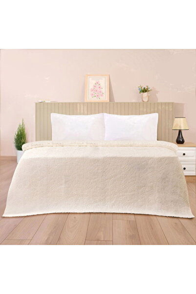 Evidea Soft Fleur Double Bedspread - White - 210X240 cm