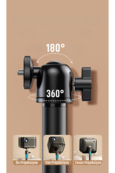 GÖLGE STOR Projeksiyon Cihazı Standı Ayaklı Projeksiyon Vidalı-Gimbal Model Ayarlanabilir Yükseklik Tripod