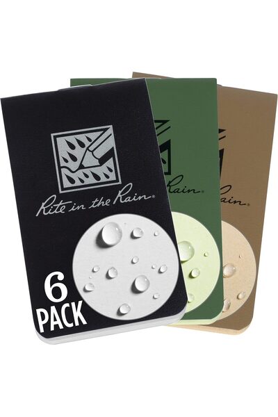Rite in the Rain دفتر جيب مقاوم للعوامل الجوية، 2 × 3.375 بوصة، 24 صفحة، عبوة...