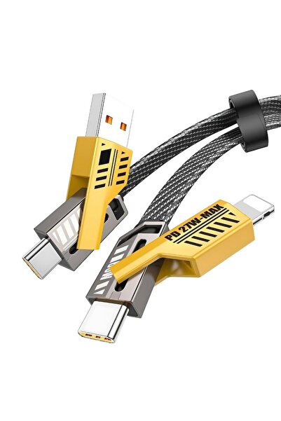 Stone 4-in-1 Fast Charging Cable 65W/25W - USB-A/USB-C/Lightning 1m