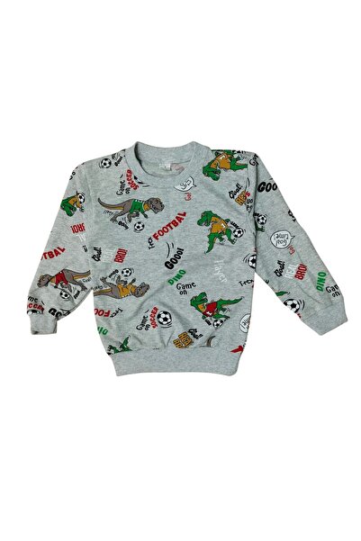 TUGSE Football Patterned Dinosaur Children's Pajama Set 100% Cotton