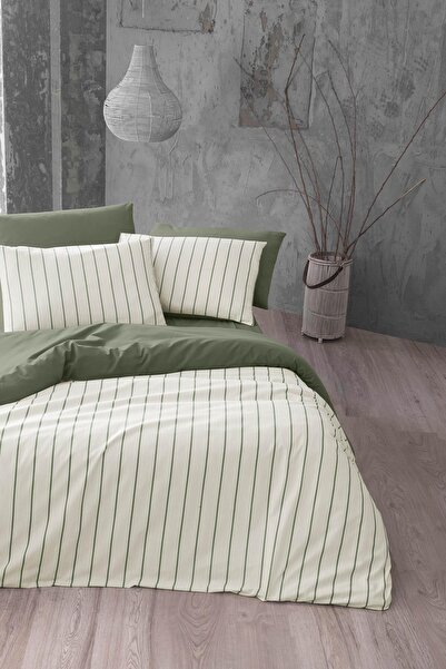 COTTONMANIA Linear - %100 Pamuk Modern ve Özel Tasarım Çarşafsız Çift Kişilik Nevresim Seti