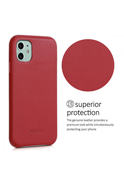 kalibri Case for Apple iPhone 11, Genuine leather, Red, 49737.09