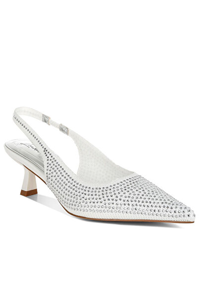 london Rag Women Flyknit Rhinestone Slingback Sandals in White
