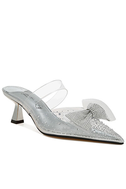 london Rag Women Embellished Bow Kitten Heels in Silver