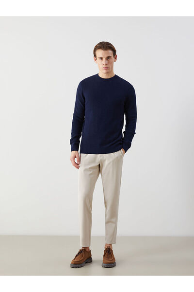 LC Waikiki Ανδρικό πλεκτό πουλόβερ Navy Blue Crew Neck